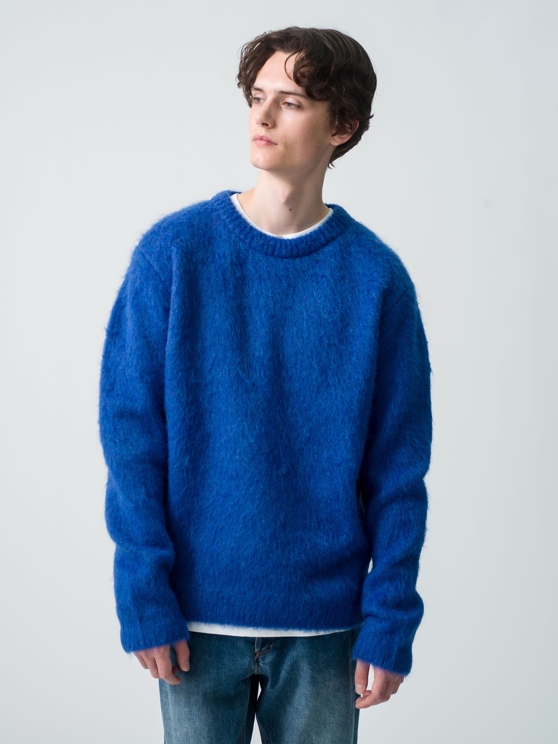 Brushed Knit Pullover (blue)