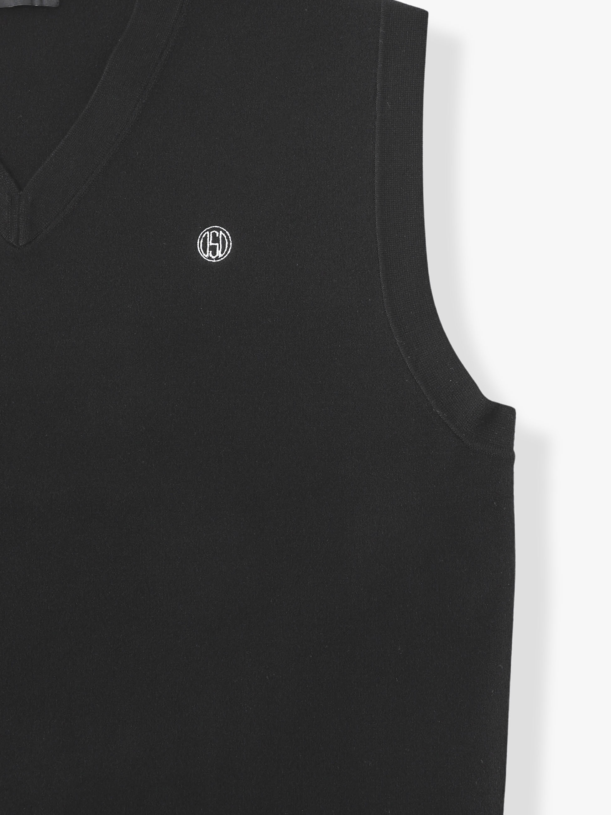 High Guage Wool Stretch V Neck Vest｜OBSIDIAN(オブシディアン)｜Ron