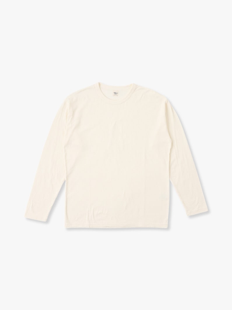 Cotton Cashmere Double Cloth Long Sleeve Tee 詳細画像 off white