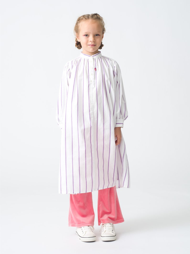 Striped Caftan Dress (kids) 詳細画像 purple 1