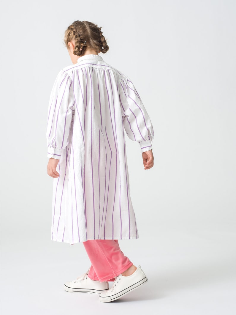 Striped Caftan Dress (kids) 詳細画像 purple 3