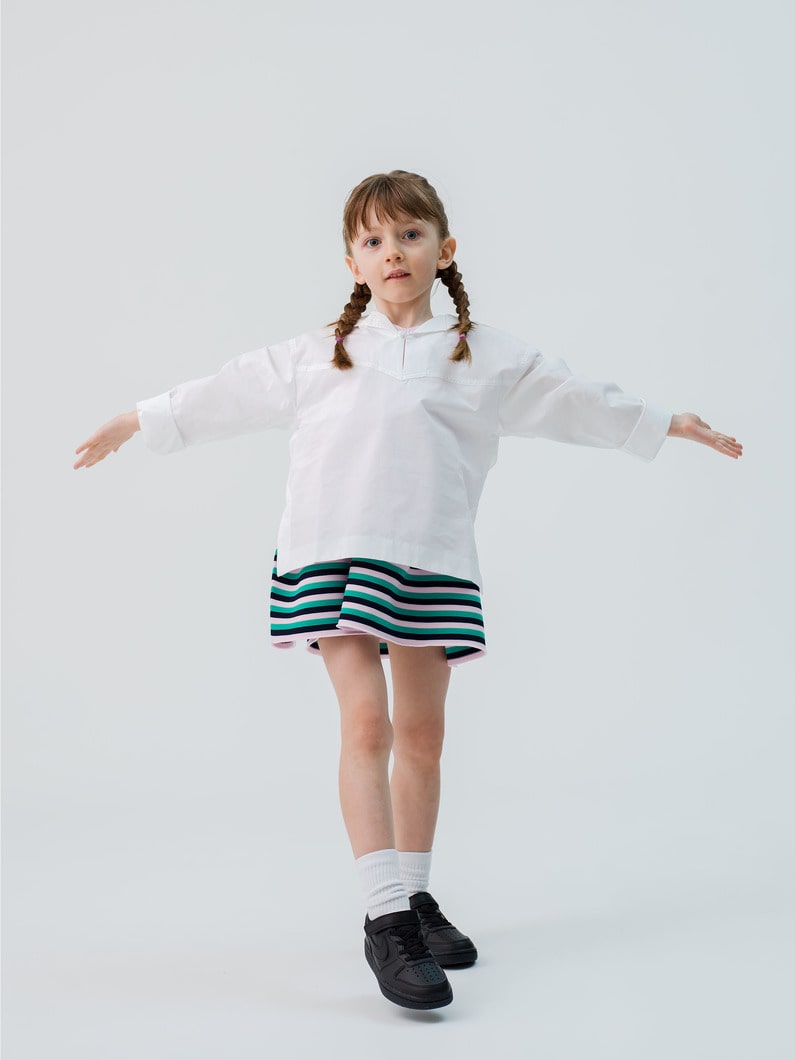 Sallor Collar Shirt (white/striped) 詳細画像 white 2