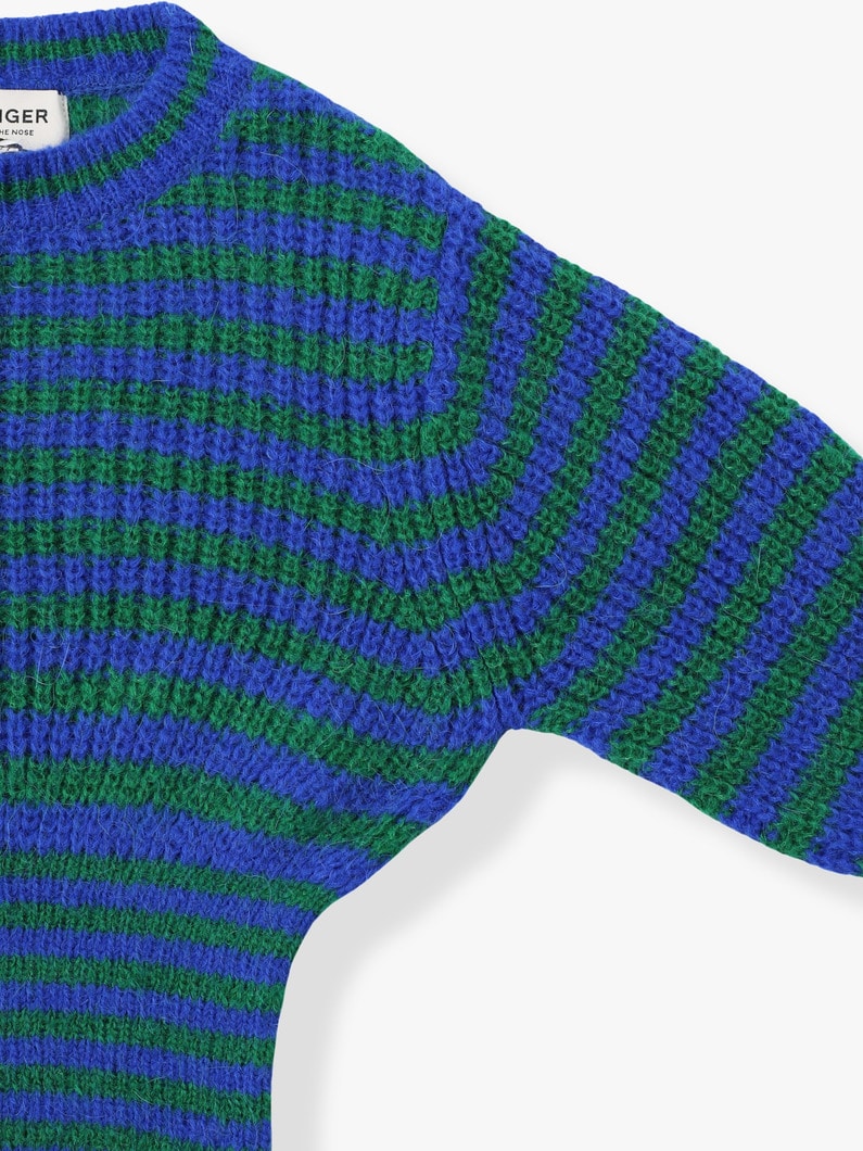 Frankie Ink Blue Striped Knit Pullover (6-7year) 詳細画像 blue 2