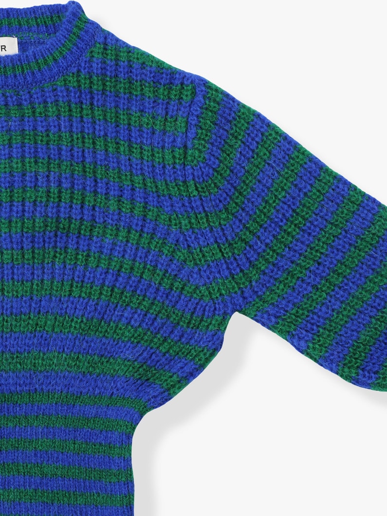 Frankie Ink Blue Striped Knit Pullover (8-9year) 詳細画像 blue 2