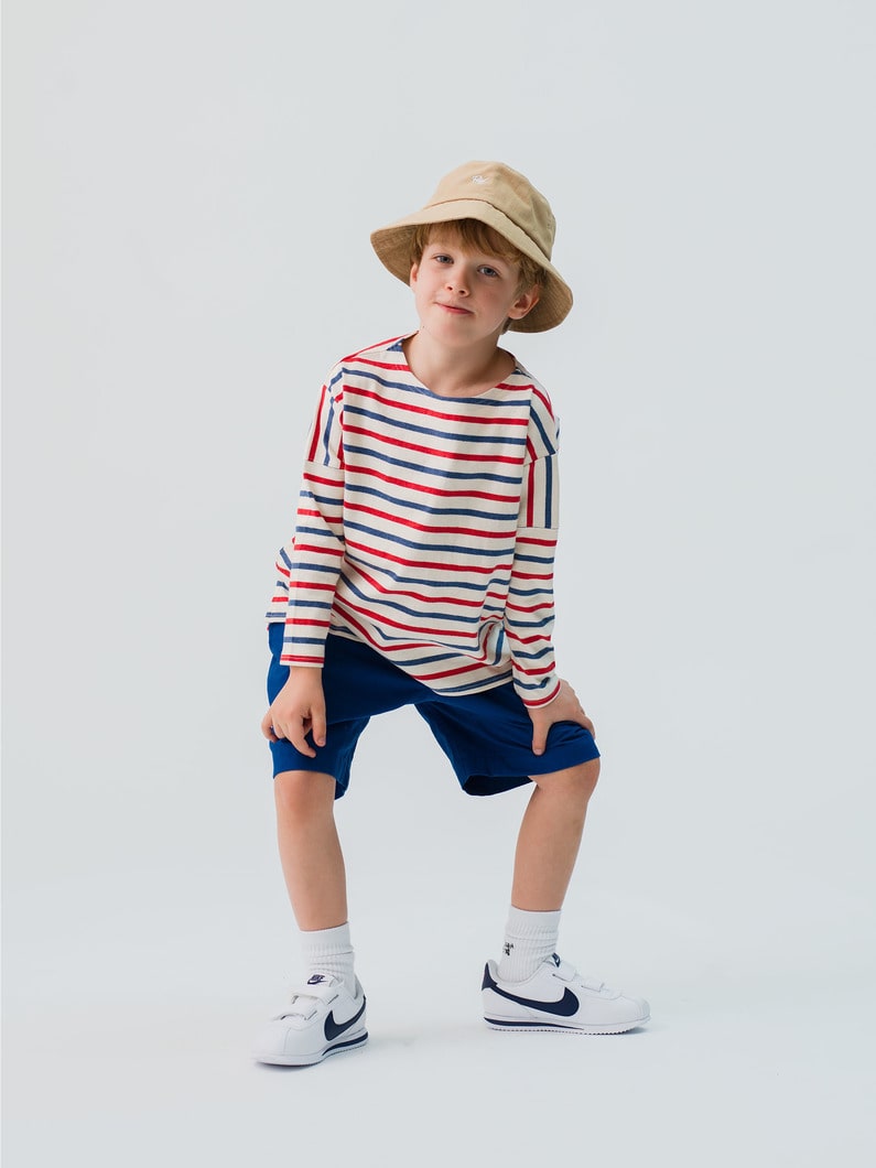 Striped Long Sleeve Tee (kids/multi/off white/blue) 詳細画像 multi