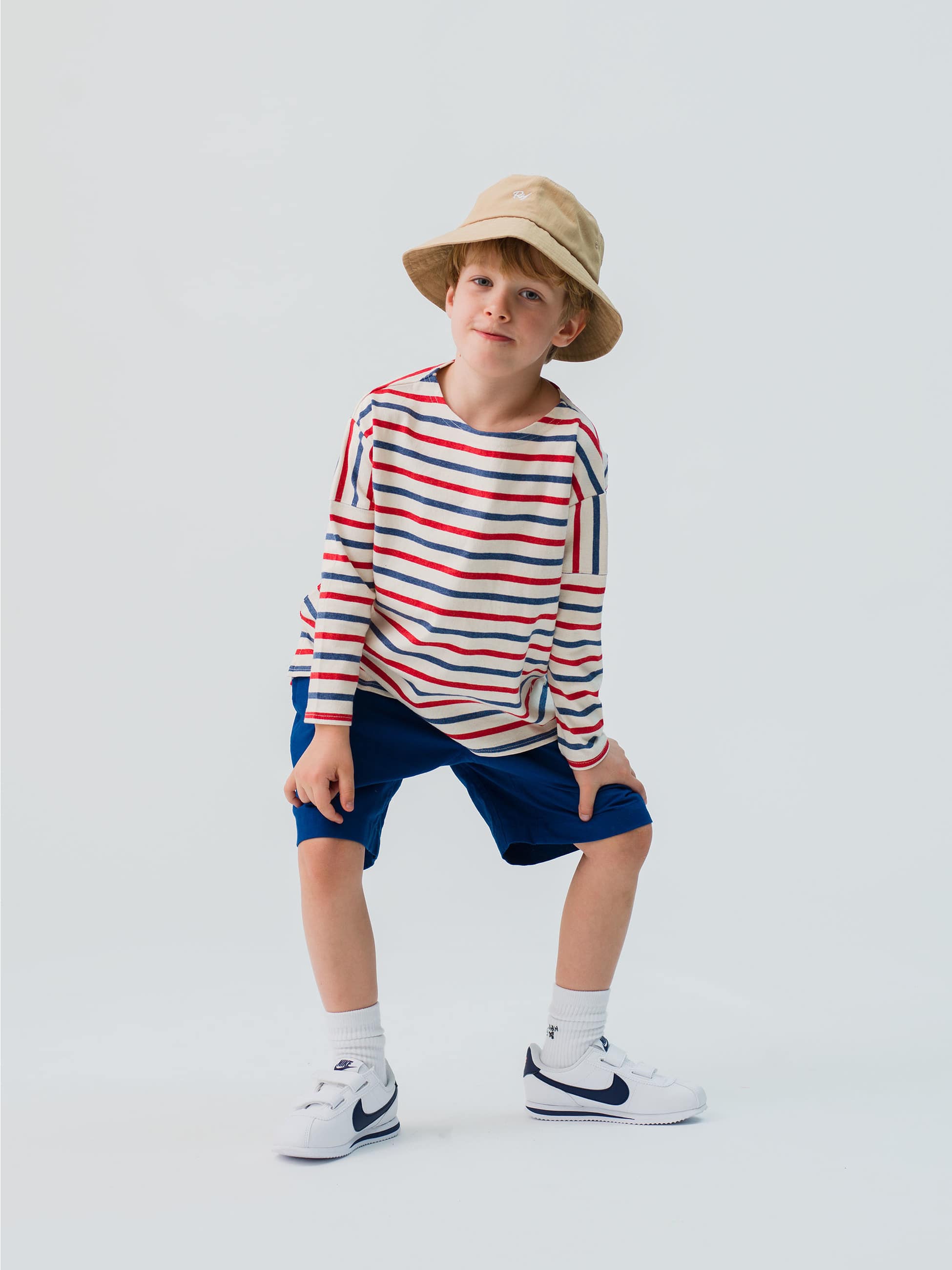 Striped Long Sleeve Tee (kids/multi/off white/blue) 詳細画像 multi 1