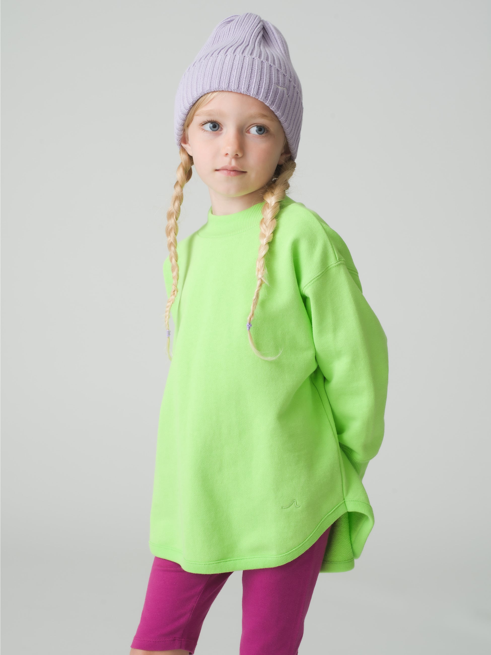 Cotton Mock Neck Pullover (green/lavender)｜Ron Herman(ロン 