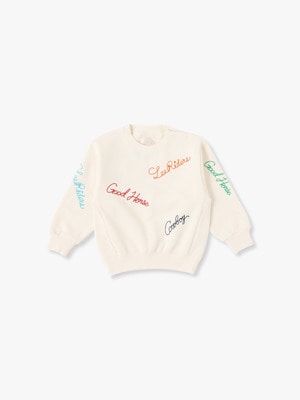 Embroidery Sweat Shirt 詳細画像 off white