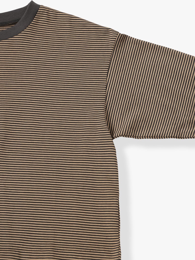 Micro Striped Long Sleeve Shirt (100-120cm) 詳細画像 brown 2
