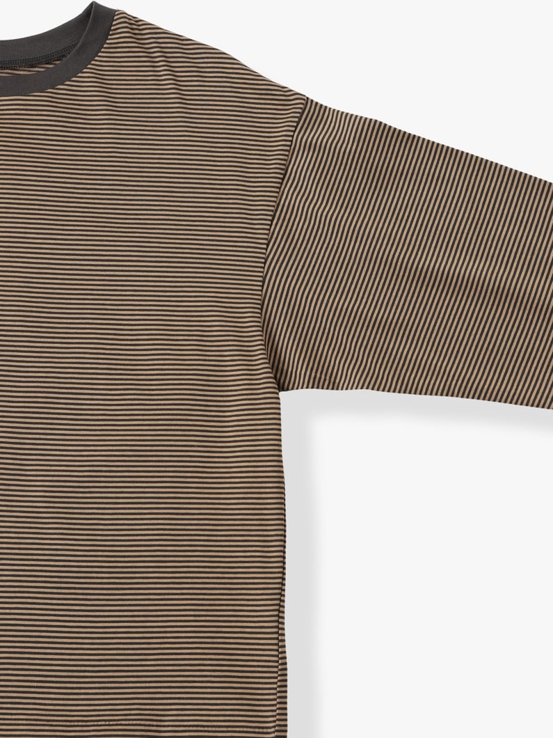 Micro Striped Long Sleeve Shirt (130-140cm) 詳細画像 black 2