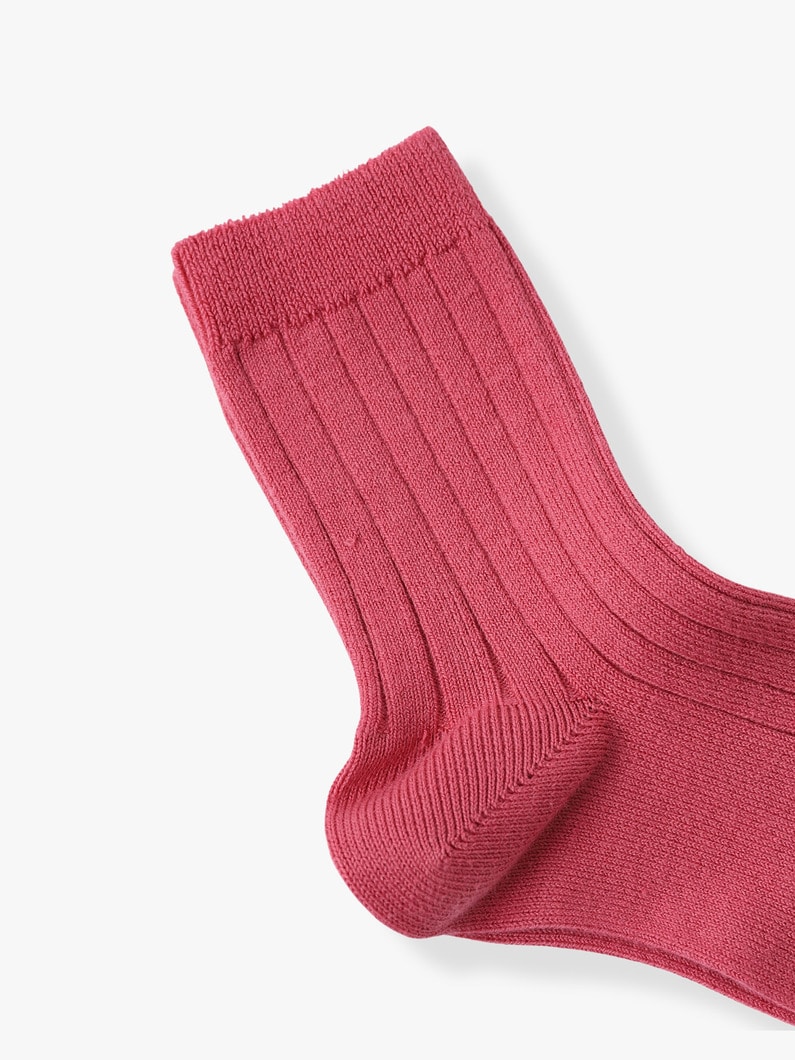Basic Rib Short Socks (pink/dark brown/blue/0-2year) 詳細画像 blue 1