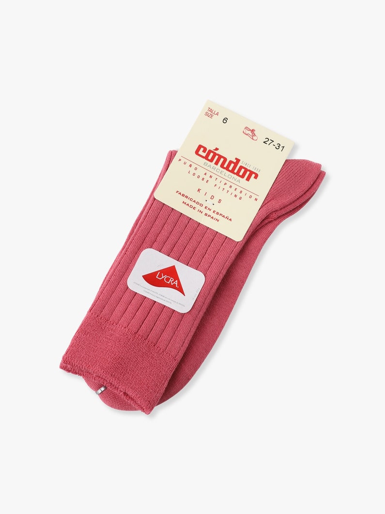 Basic Rib Short Socks (pink/dark brown/blue/4-6year) 詳細画像 pink