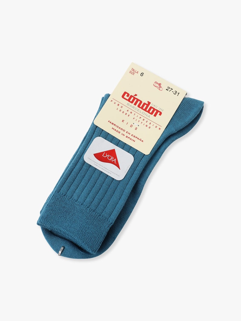 Basic Rib Short Socks (pink/dark brown/blue/4-6year) 詳細画像 blue