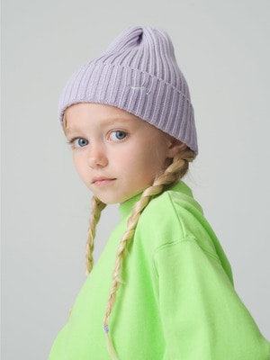 Organic Cotton Knit Cap (yellow/lavender) 詳細画像 lavender