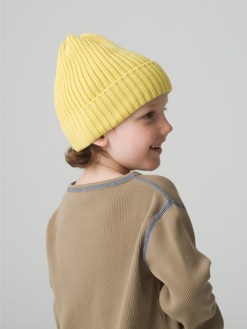 Organic Cotton Knit Cap (yellow/lavender) 詳細画像 yellow 1