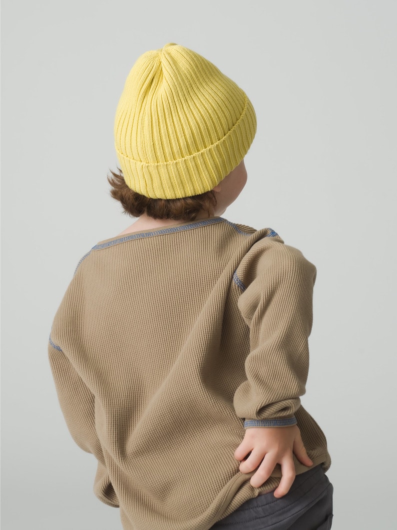 Organic Cotton Knit Cap (yellow/lavender) 詳細画像 yellow 4