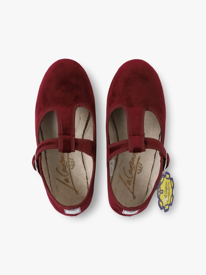 Sandalia T Strap Velour Shoes 詳細画像 burgundy 5