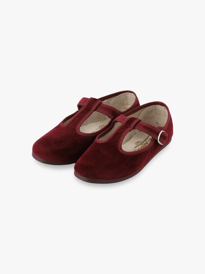 Sandalia T Strap Velour Shoes 詳細画像 burgundy 1