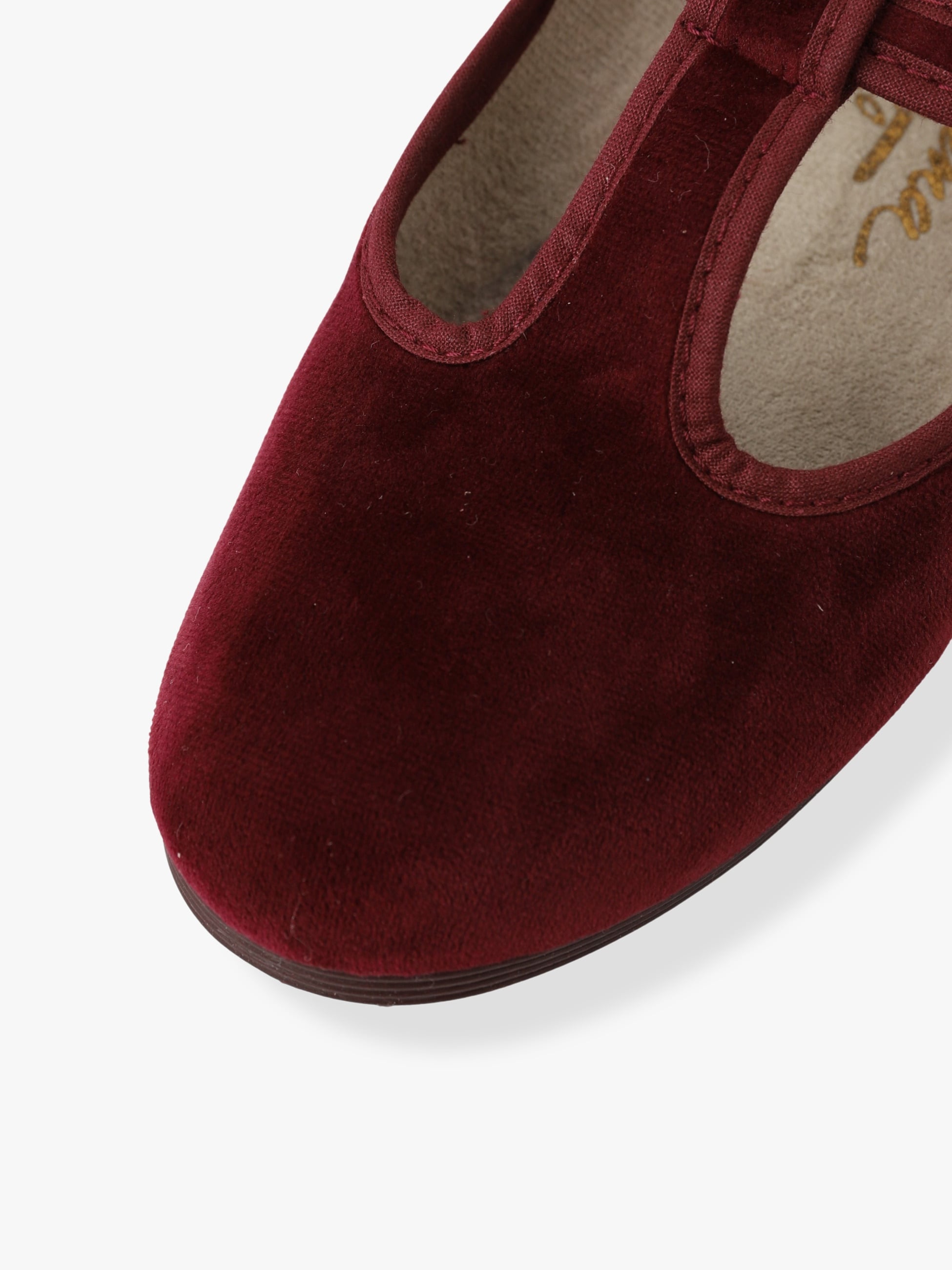 Sandalia T Strap Velour Shoes 詳細画像 burgundy 6
