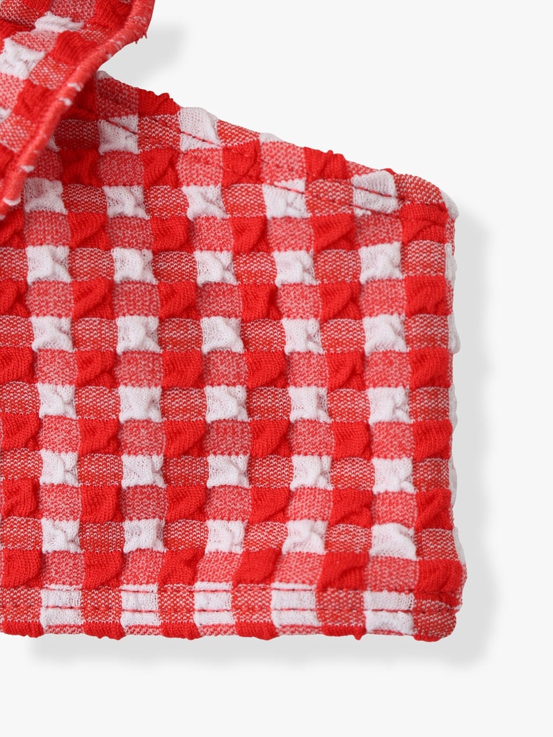 Checkered Swim Bikini Top＆Shorts Set 詳細画像 red 4
