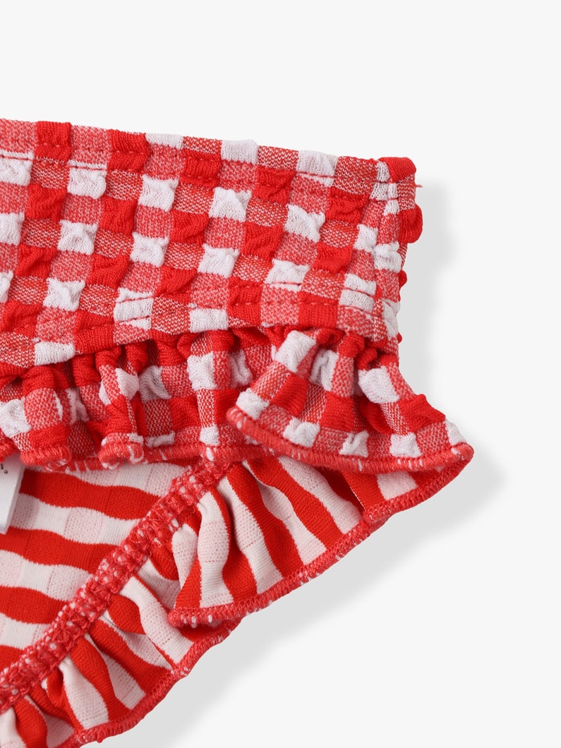 Checkered Swim Bikini Top＆Shorts Set 詳細画像 red 6