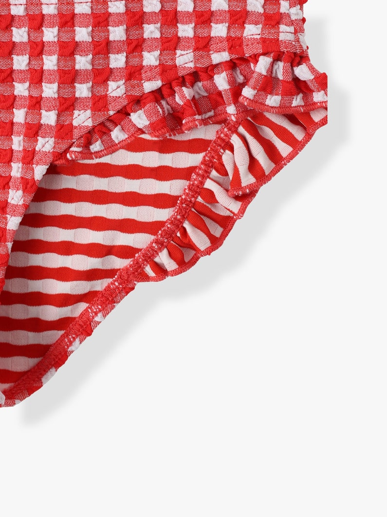 Checkered Swim Bikini Top＆Shorts Set 詳細画像 red 7