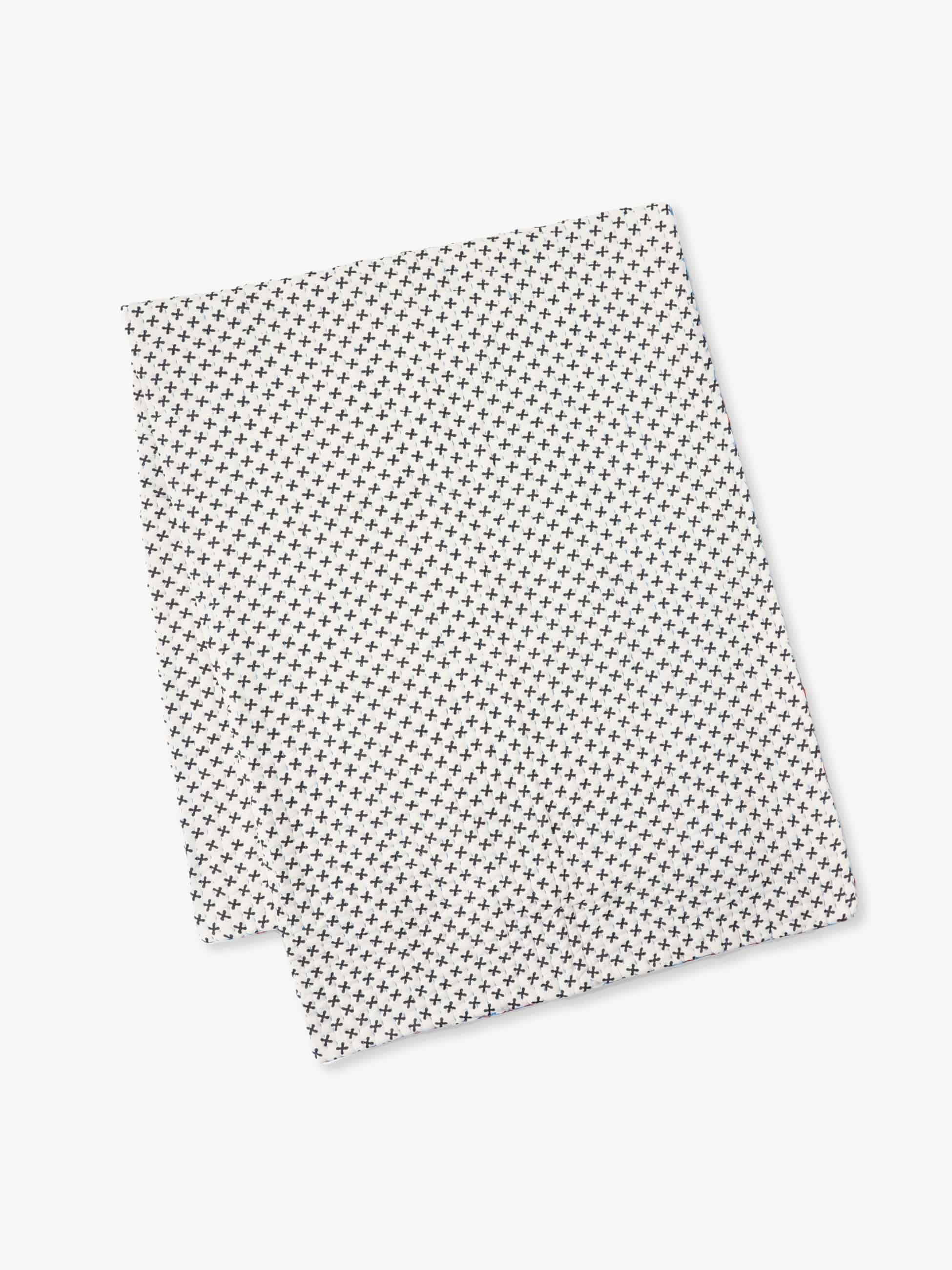 Crosses＆Thick Striped Medium Quilt Blanket｜SZ Blockprints
