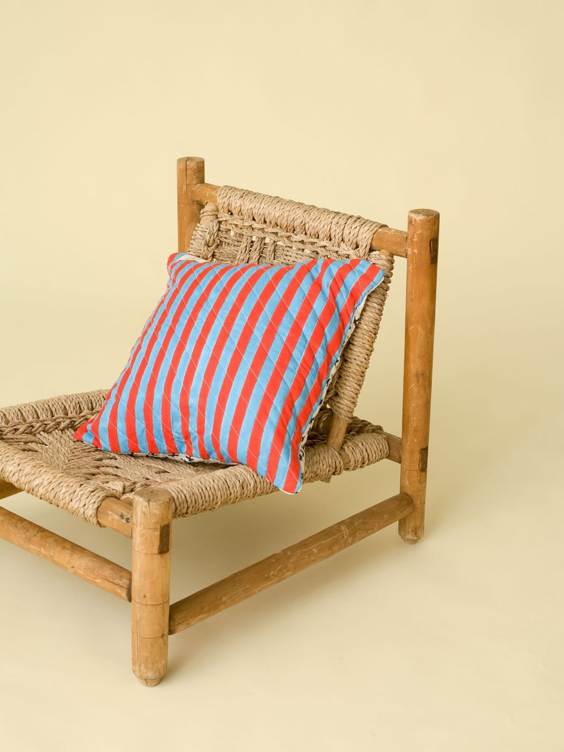 Crosses＆Thick Striped Quilt Cushion（45×45cm） 詳細画像 blue 1