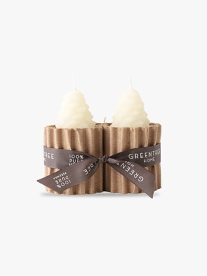Small Pine Cone Candles（Wrapped Pair ） 詳細画像 cream