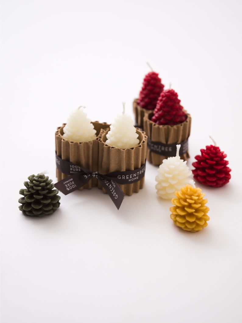 Small Pine Cone Candles（Wrapped Pair ） 詳細画像 beige 4