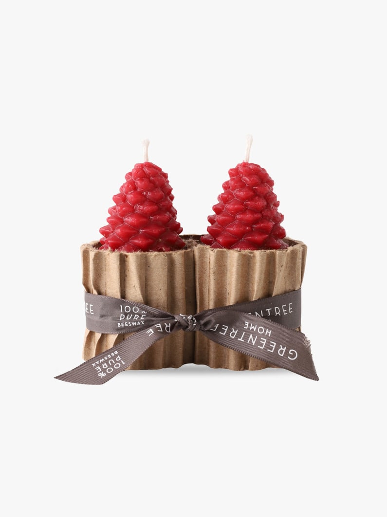 Small Pine Cone Candles（Wrapped Pair ） 詳細画像 red 1
