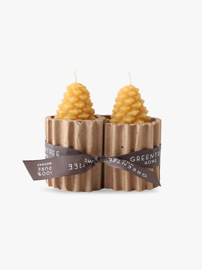 Small Pine Cone Candles（Wrapped Pair ） 詳細画像 beige 1