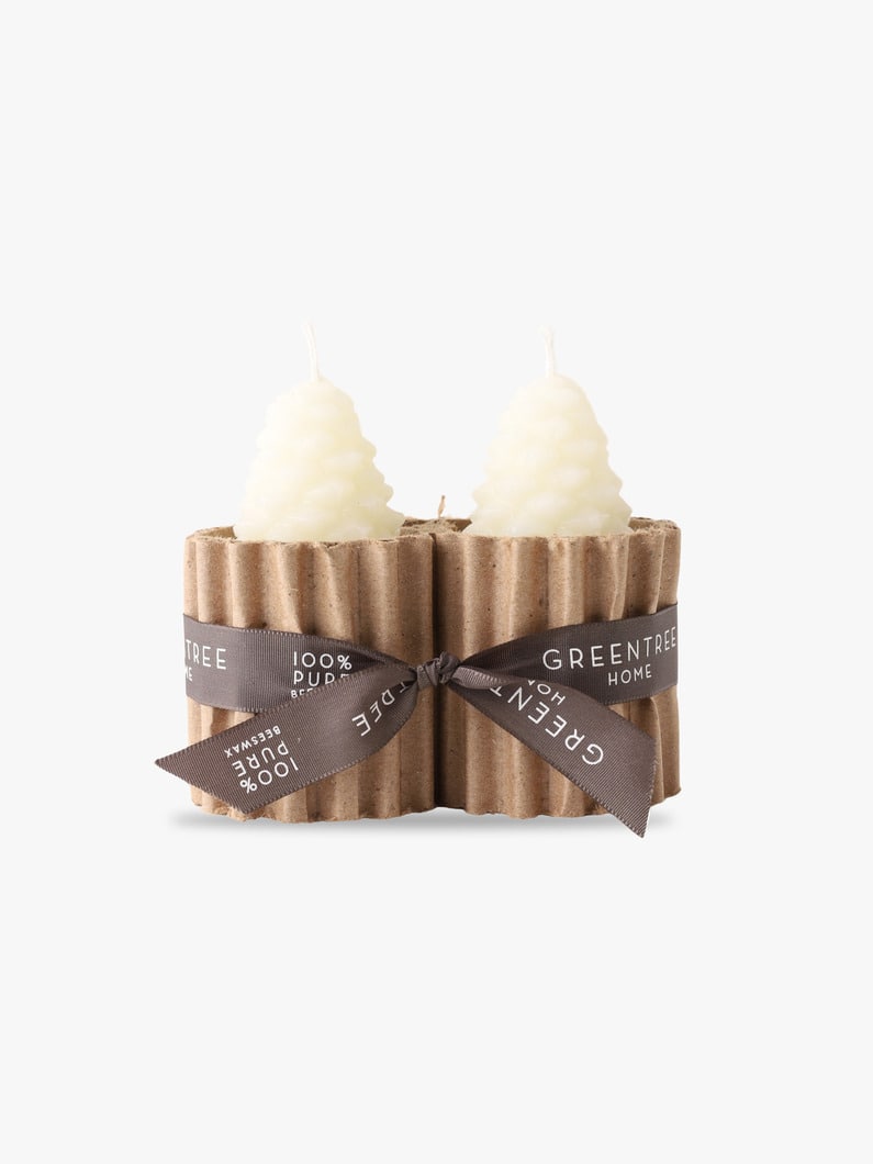 Small Pine Cone Candles（Wrapped Pair ） 詳細画像 cream 1