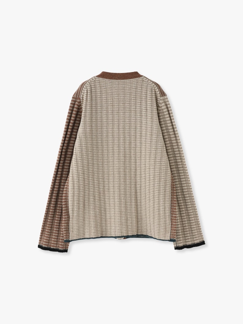 Logo Striped Knit Cardigan 詳細画像 brown 1