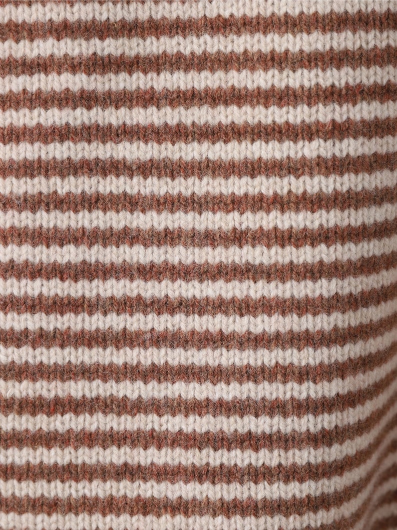 Logo Striped Crew Neck Knit Pullover 詳細画像 brown 3