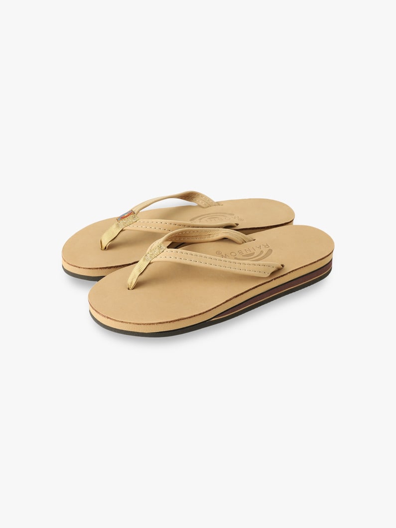 ダブルレイヤー プレミアレザー 1/2 ナロー サンダル（ベージュ/ブラウン/22.5-25.5cm） 詳細画像 beige