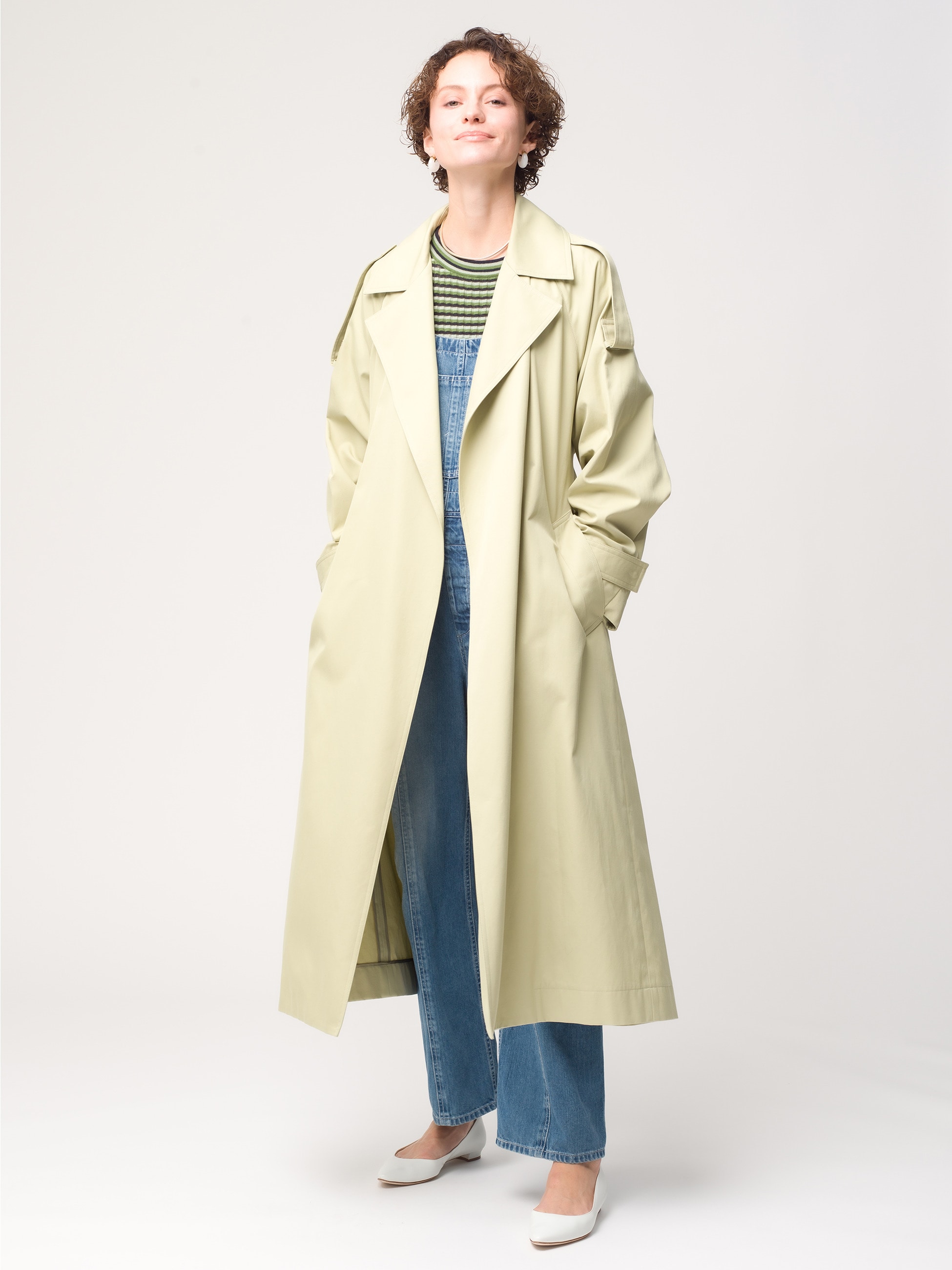 Clear Cotton Twill Long Coat