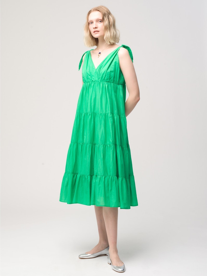 Flor V Neck Dress 詳細画像 green 1
