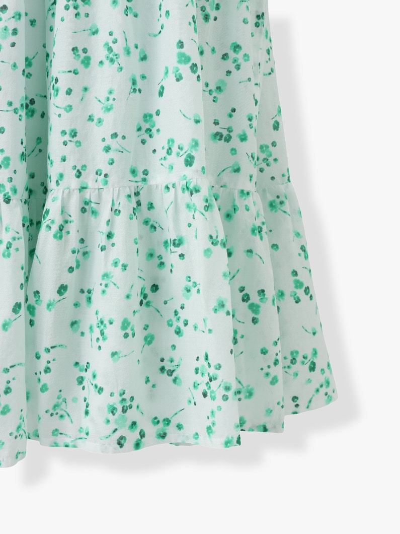 Flor Green Mini Floral Print V Neck Dress 詳細画像 green 8