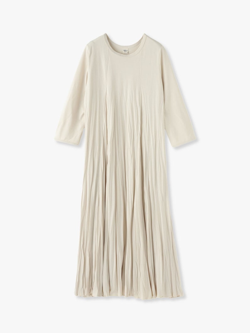 Wrinkle Pleats Long Sleeve Dress 詳細画像 ivory 3