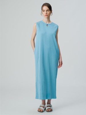 Organic Cotton Rib Neck Sleeveless Dress 詳細画像 light blue