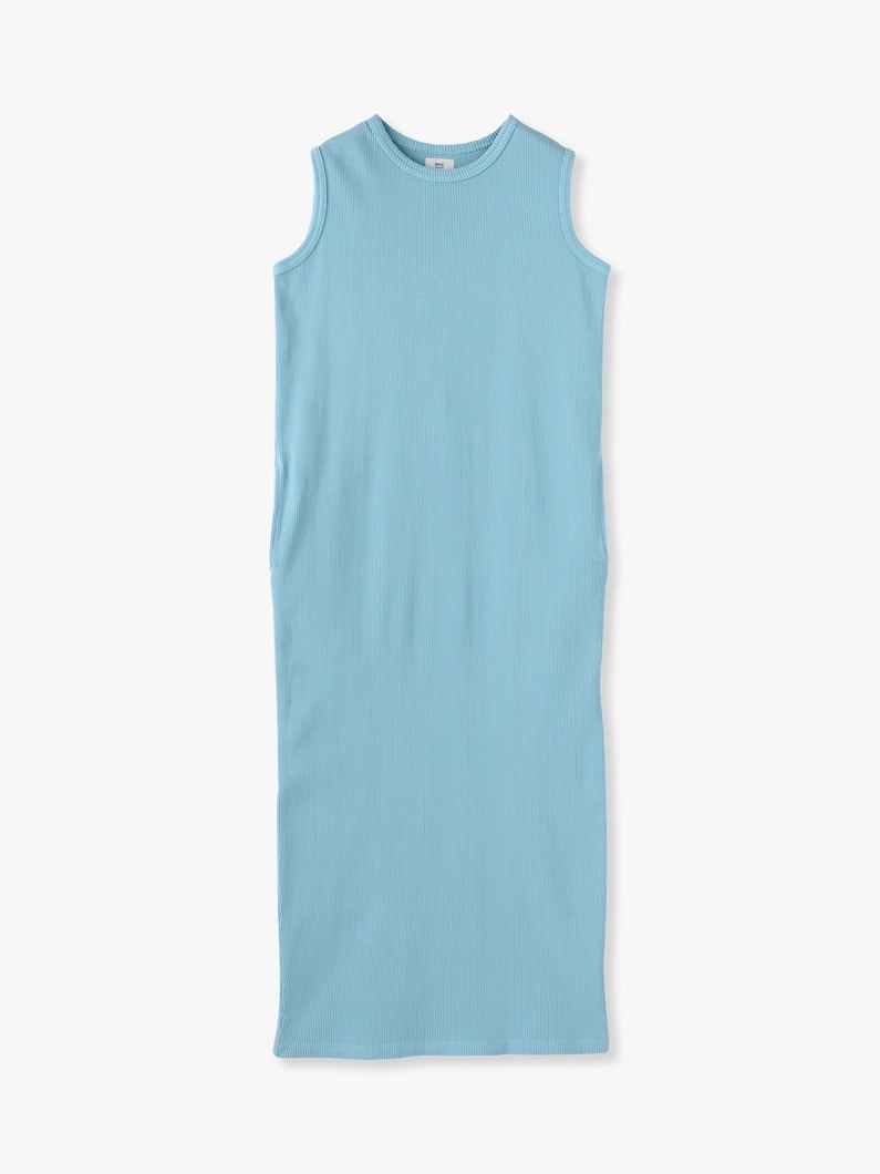 Organic Cotton Rib Neck Sleeveless Dress 詳細画像 light blue 4