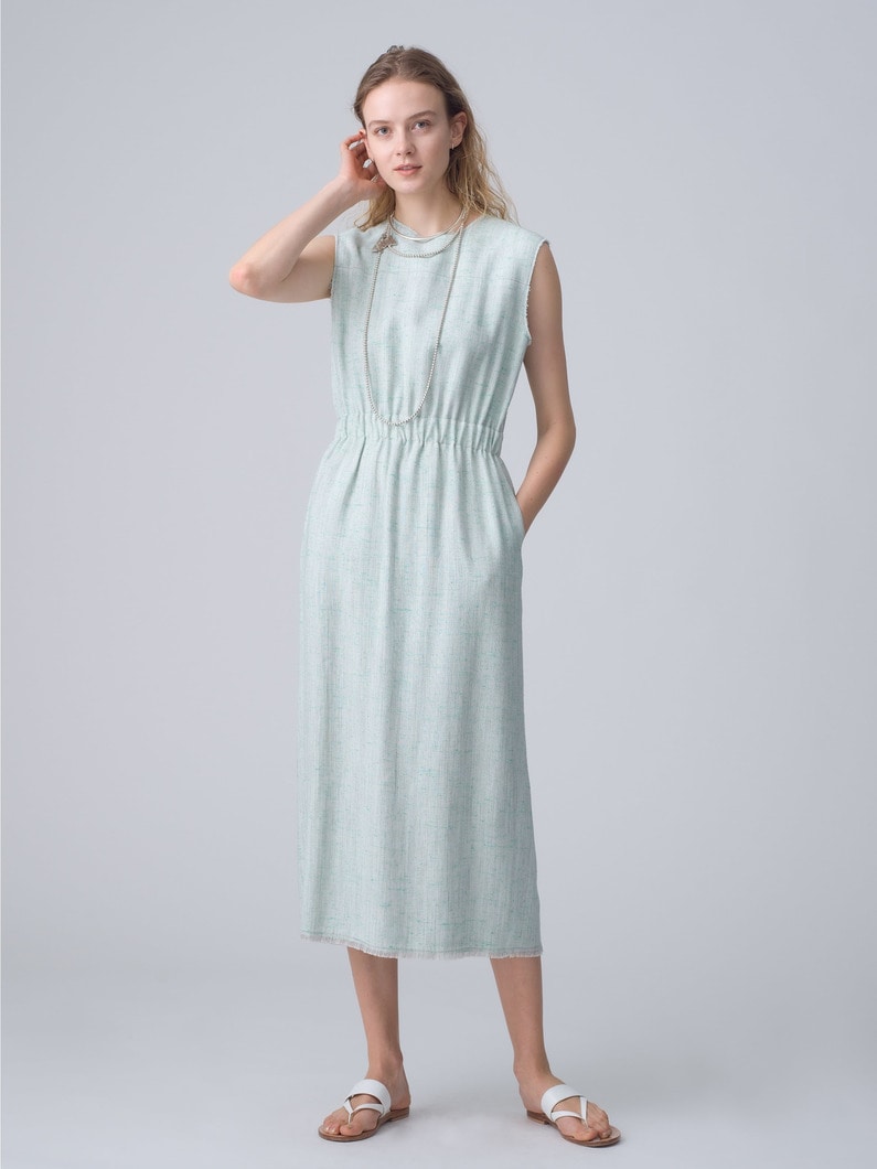 Melange Vis Linen Sleeveless Dress  詳細画像 light green 2