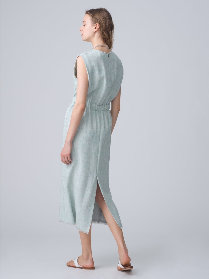 Melange Vis Linen Sleeveless Dress  詳細画像 light green 3