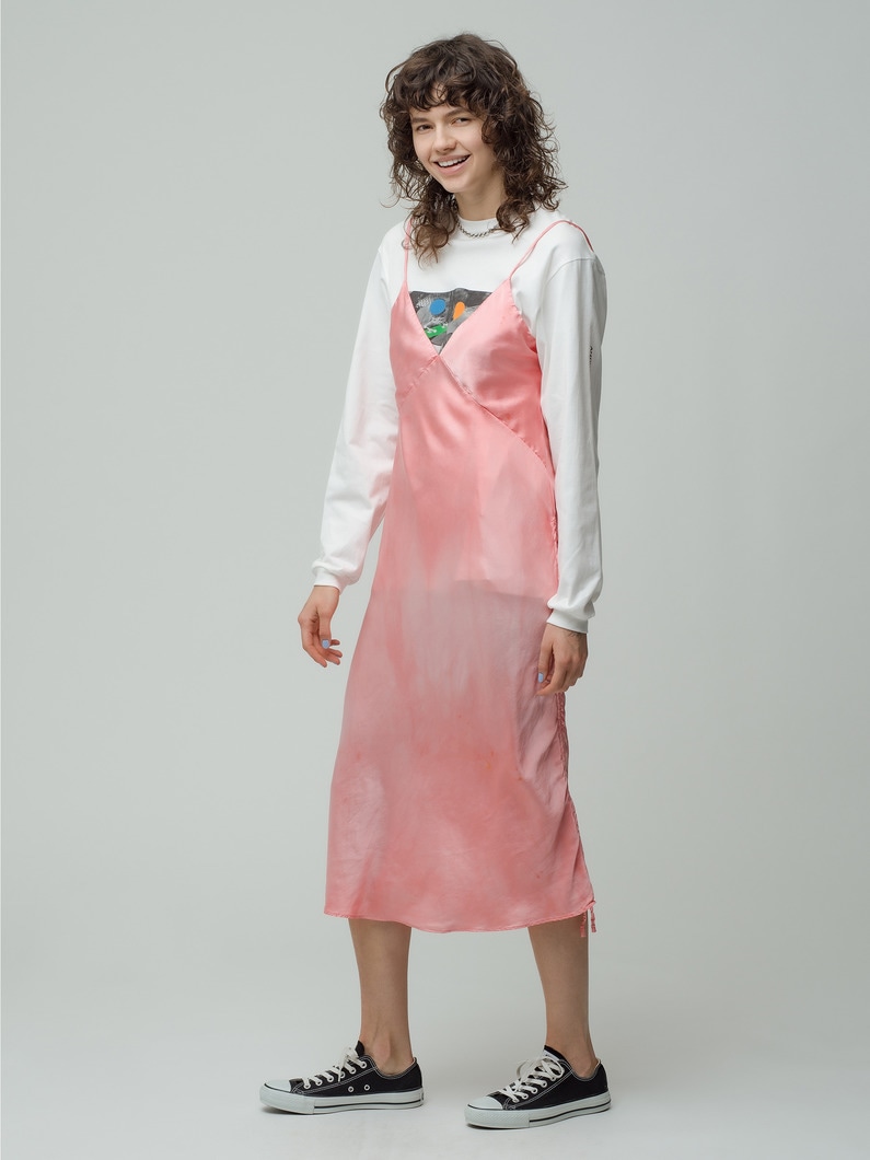 Vee Midi Hand Dye Silk Slip Dress 詳細画像 pink 1