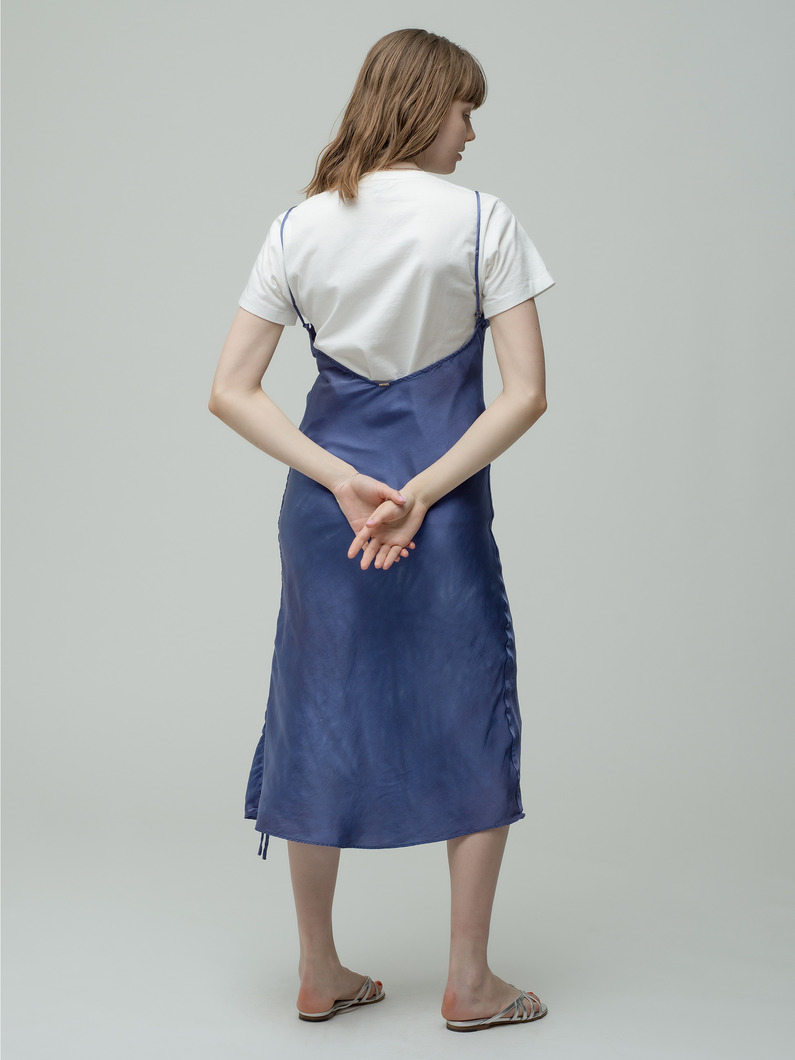 Vee Midi Hand Dye Silk Slip Dress 詳細画像 indigo 2