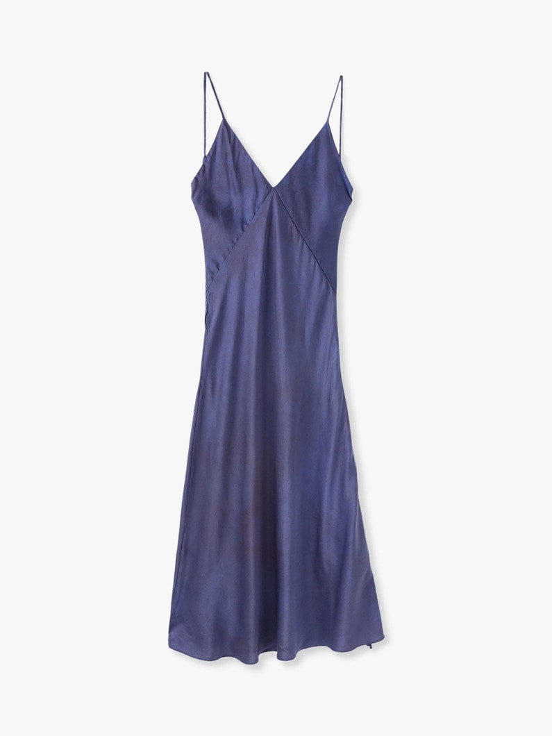 Vee Midi Hand Dye Silk Slip Dress 詳細画像 indigo 3
