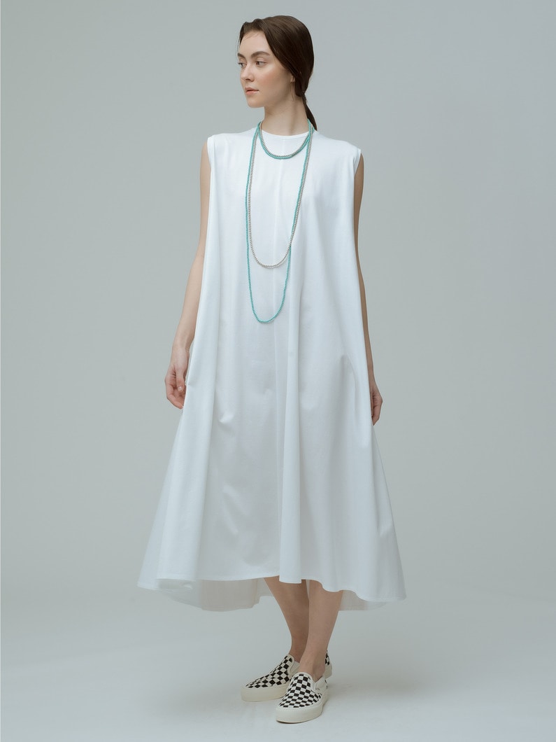 Suvin Cotton Sleeveless Dress 詳細画像 white 1