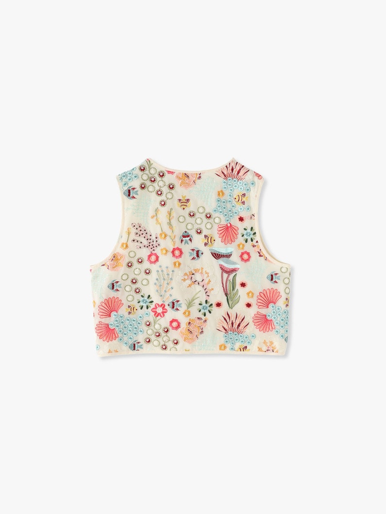 Flower Embroidery Vest 詳細画像 ivory 5