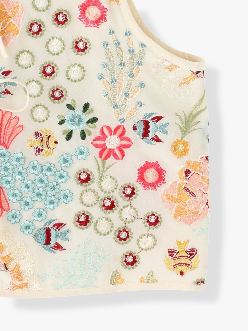 Flower Embroidery Vest 詳細画像 ivory 8